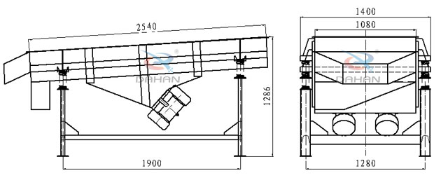 1025兩層直線振動篩外形尺寸